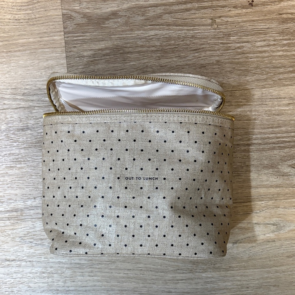 Kate Spade Beige Polka Dot Cosmetic Case